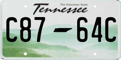 TN license plate C8764C