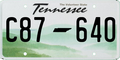 TN license plate C8764O