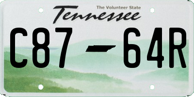 TN license plate C8764R