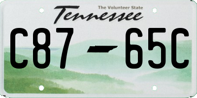 TN license plate C8765C