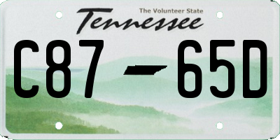 TN license plate C8765D