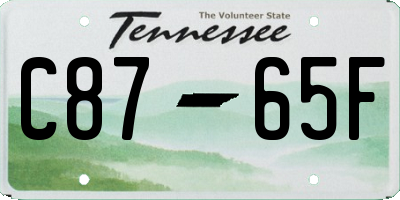 TN license plate C8765F