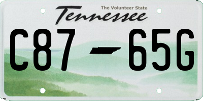 TN license plate C8765G