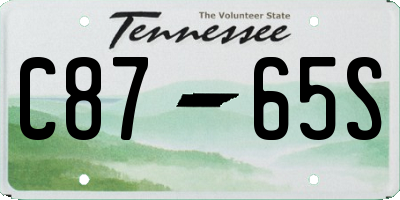 TN license plate C8765S