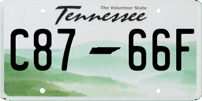 TN license plate C8766F