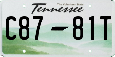 TN license plate C8781T