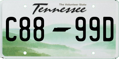 TN license plate C8899D