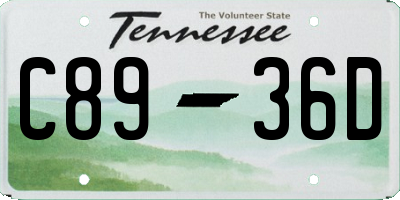 TN license plate C8936D