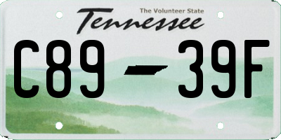 TN license plate C8939F