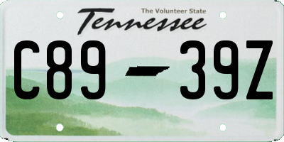 TN license plate C8939Z