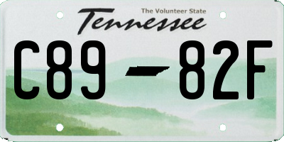 TN license plate C8982F