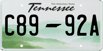 TN license plate C8992A