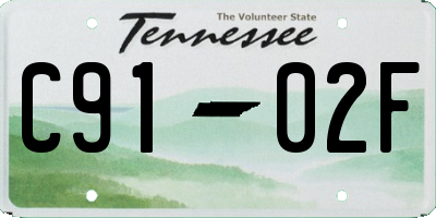 TN license plate C9102F