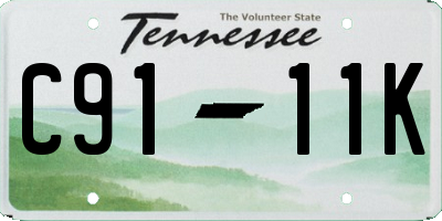 TN license plate C9111K