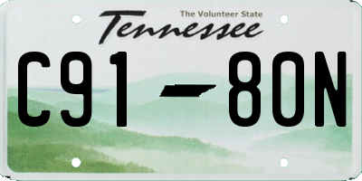 TN license plate C9180N