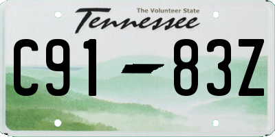TN license plate C9183Z