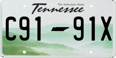 TN license plate C9191X