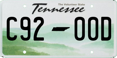 TN license plate C9200D
