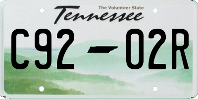 TN license plate C9202R