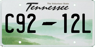 TN license plate C9212L