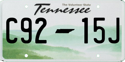 TN license plate C9215J