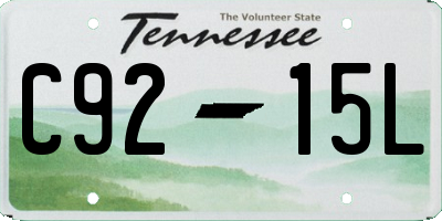 TN license plate C9215L