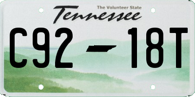 TN license plate C9218T