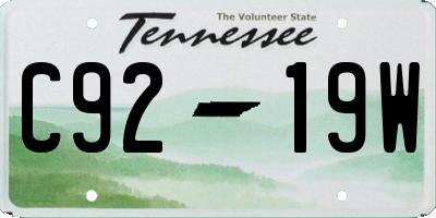 TN license plate C9219W