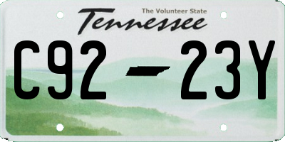 TN license plate C9223Y