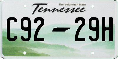 TN license plate C9229H