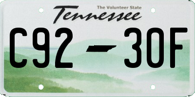 TN license plate C9230F