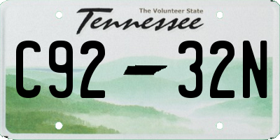 TN license plate C9232N