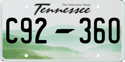 TN license plate C9236O