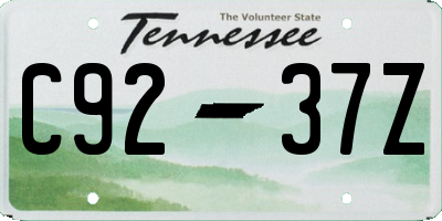 TN license plate C9237Z