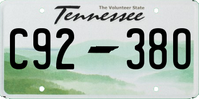 TN license plate C9238O
