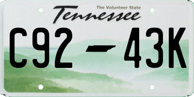 TN license plate C9243K