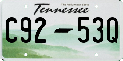TN license plate C9253Q