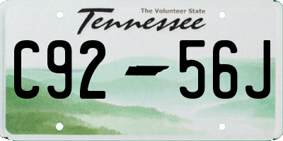 TN license plate C9256J