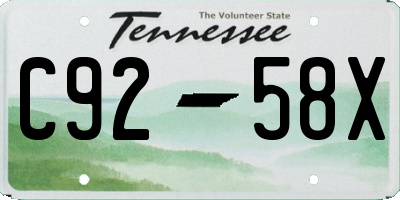 TN license plate C9258X