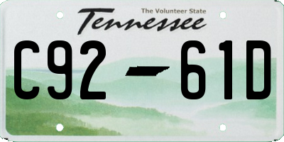 TN license plate C9261D