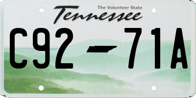 TN license plate C9271A