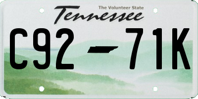 TN license plate C9271K