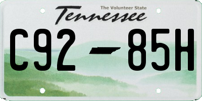 TN license plate C9285H