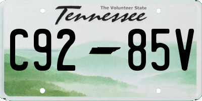 TN license plate C9285V