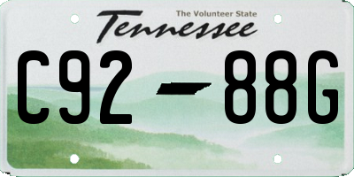 TN license plate C9288G