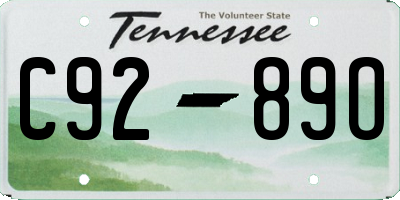 TN license plate C9289O