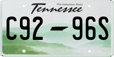 TN license plate C9296S