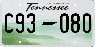 TN license plate C9308O