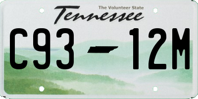 TN license plate C9312M