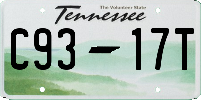 TN license plate C9317T